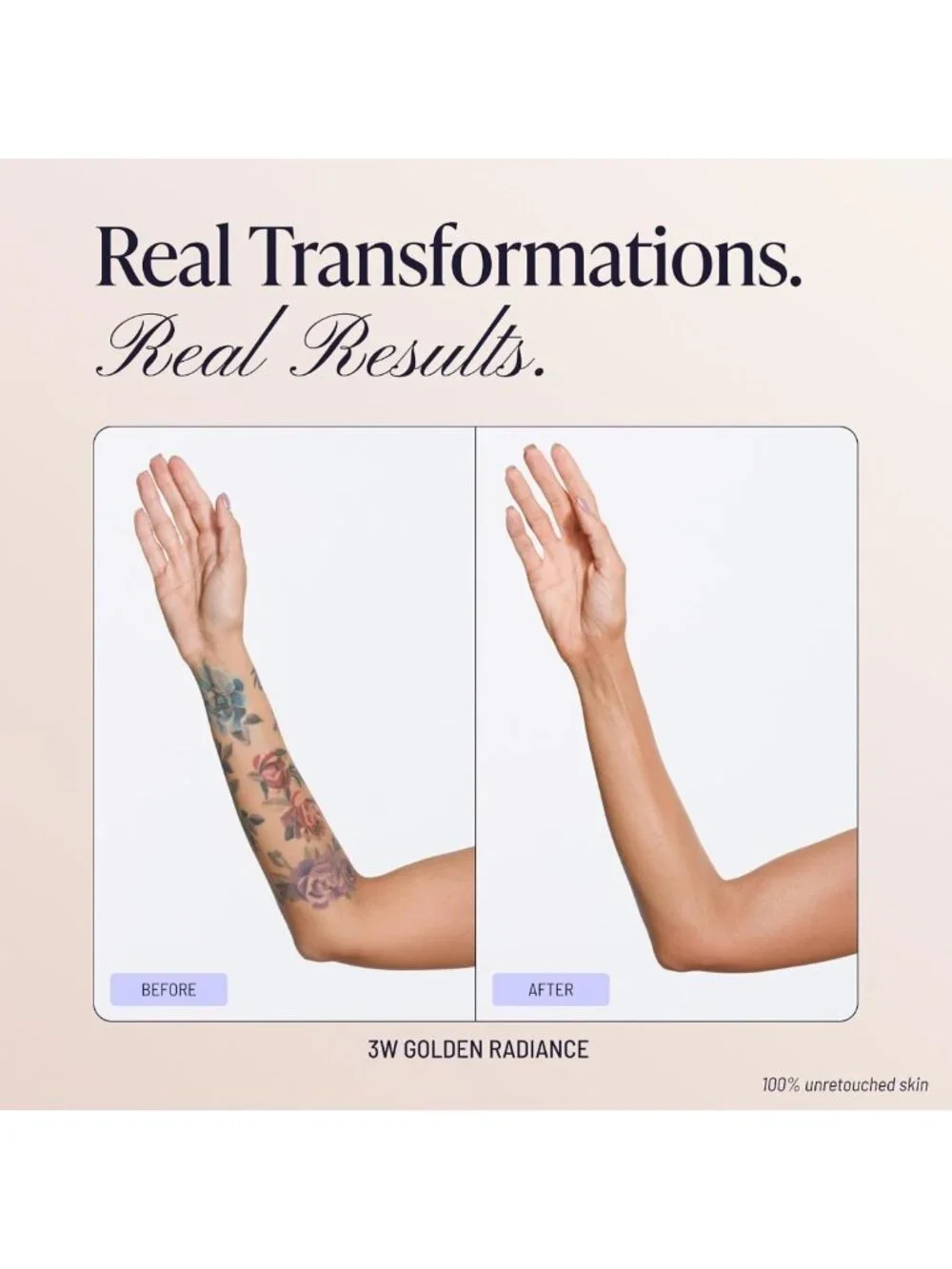 Waterproof Body Makeup & Brush - Leg Coverage, Tattoo Concealer, Golden Radiance